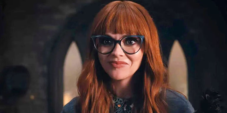 Christina Ricci as Ms. Thornhill in Wednesday.