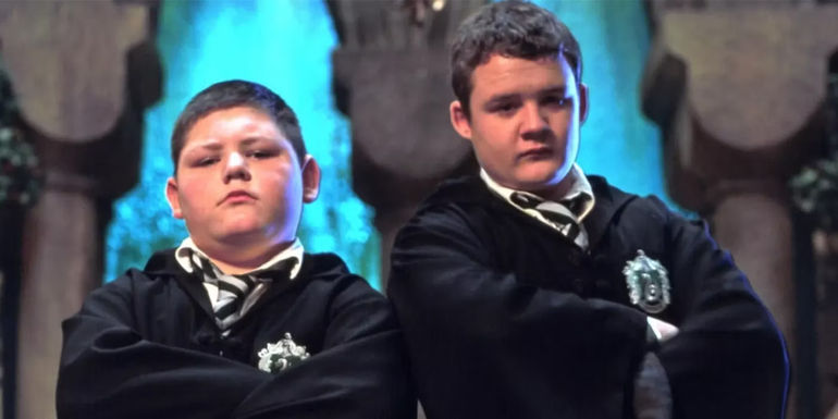 Crabbe and Goyle posing in Harry Potter