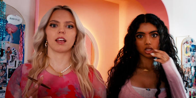 Regina and Karen surprised in Mean Girls 2024