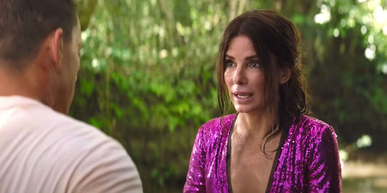 Loretta looking confused in the lost city