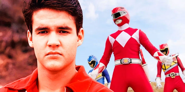A custom image featuring Jason in Mighty Morphin Power Rangers, the Dino Charge Blue, the Mighty Morphin Red, and the Dino Charge Red Rangers