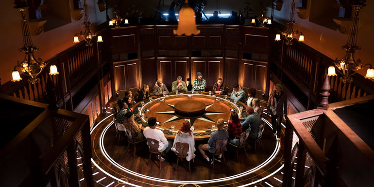 The Traitors US screenshot of the players sitting around a table