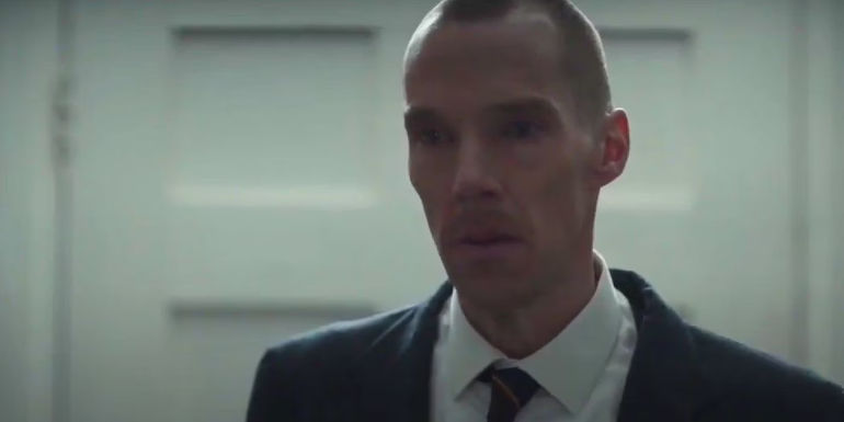 Benedict Cumberbatch looks serious in The Courier
