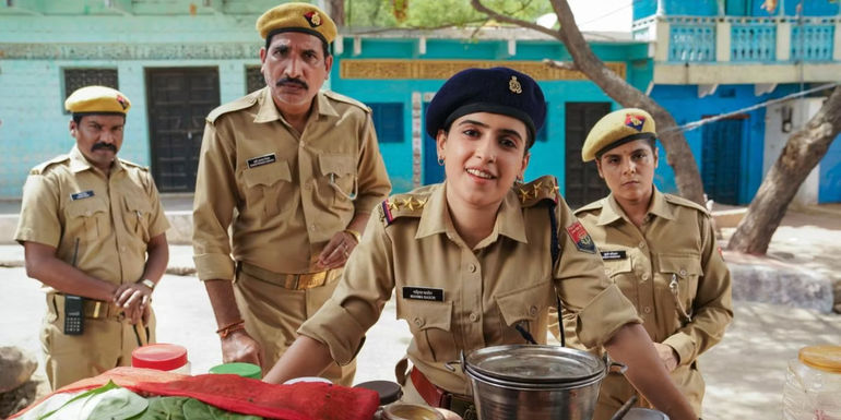 Shashi Ranjan, Govid Pandey, Neha Saraf, and Sanya Malhotra in Kathal