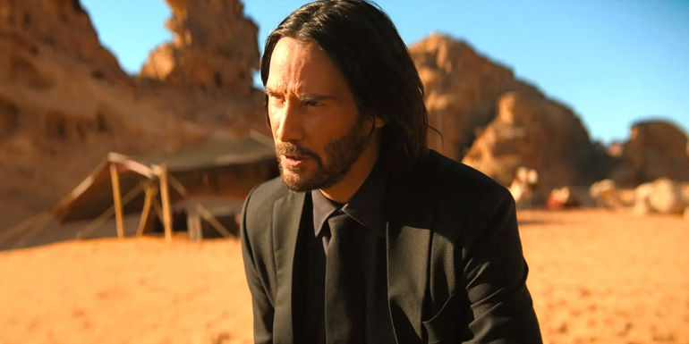 Keanu Reeves facing The Elder in John Wick Chapter 4