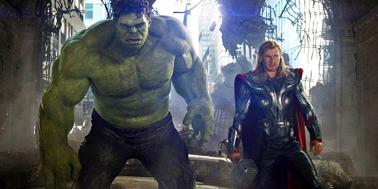 the hulk vs thor in the avengers