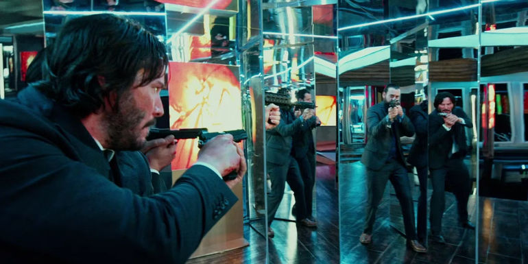 John Wick enters a hall of mirrors in John Wick 2