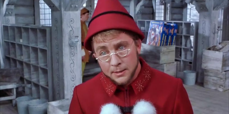 Peter Billingsley as Ming Ming looking serious in Elf