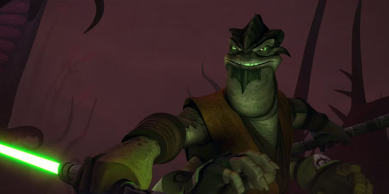 General Pong Krell with a lightsaber.