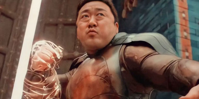 Gilgamesh (Ma Dong-seok) balls up a fist in the Eternals