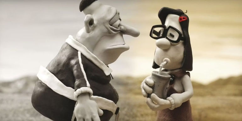 Mary drinking a soda in Mary and Max 