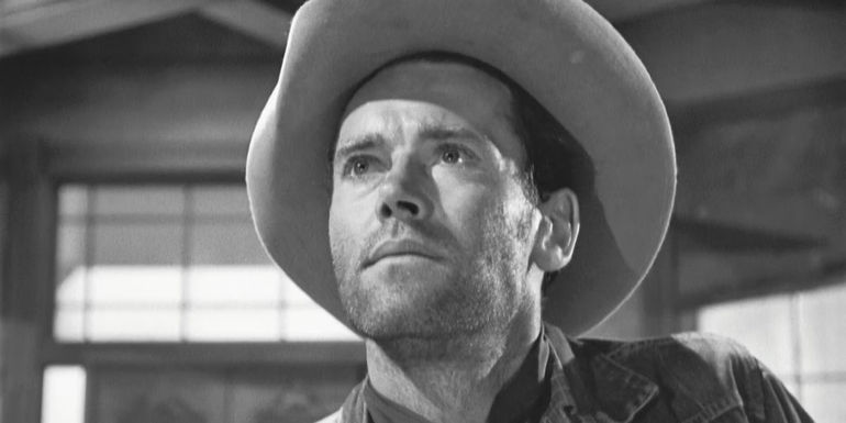 Henry Fonda as Gil Carter looking serious in The Ox-Bow Incident