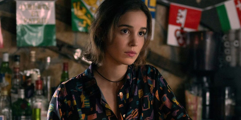 Alba Baptista as Ava with busy shirt in Warrior Nun