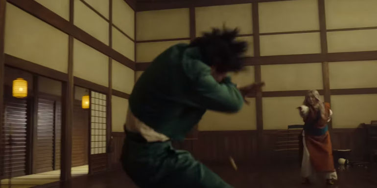 Genkai fights Yusuke in Yu Yu Hakusho episode 3