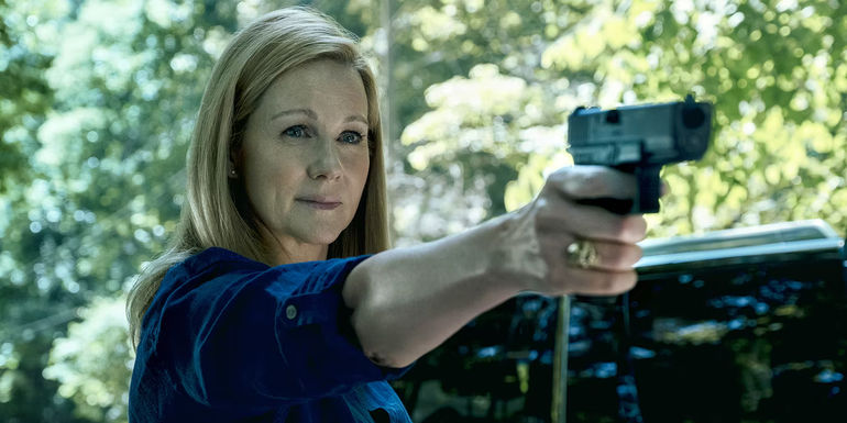Wendy points a gun in Ozark