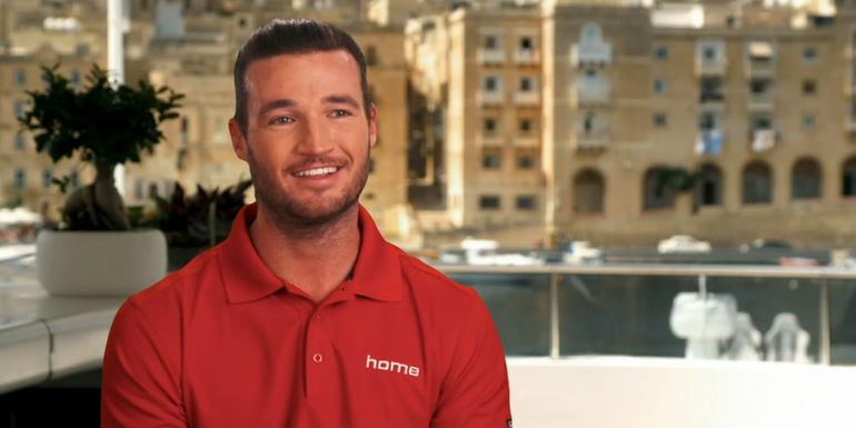 Jason Gaskell in Red polo in Below Deck Med confessional