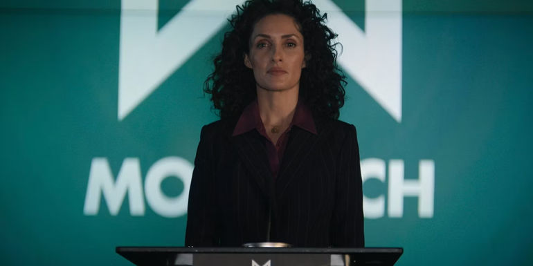 Natalia Verdugo gives a press conference in Monarch Legacy of Monsters