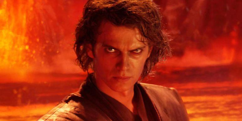 Anakin fights for the dark side and duels Obi-Wan on the volcanic planet Mustafar.