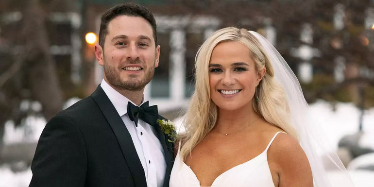 Emily and Brennan from MAFS Season 17 in wedding attire