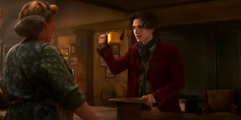 Willy Wonka Talkin To Mrs. Scrubbit in Wonka