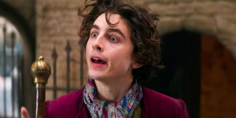 TImothee Chalamet as Willy Bugging Out His Eyes in Wonka