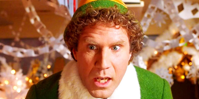 Will Ferrell looking concerned in Elf.