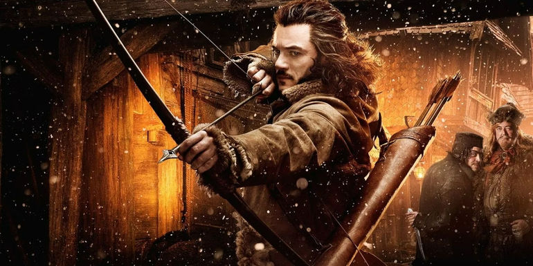 Bard drawing an arrow in The Hobbit. 