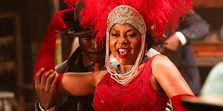 Taraji P Henson as Shug Avery singing in The Color Purple 2023