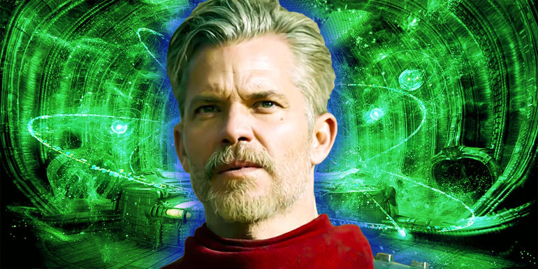 Timothy Olyphant as Cobb in The Mandalorian over Prometheus movie background