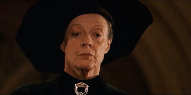Maggie Smith as professor McGonagall in Harry Potter