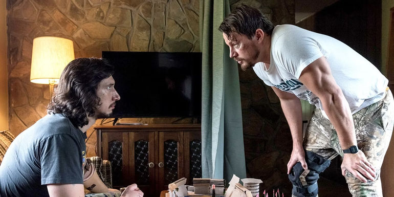 Adam Driver and Channing Tatum in Logan Lucky