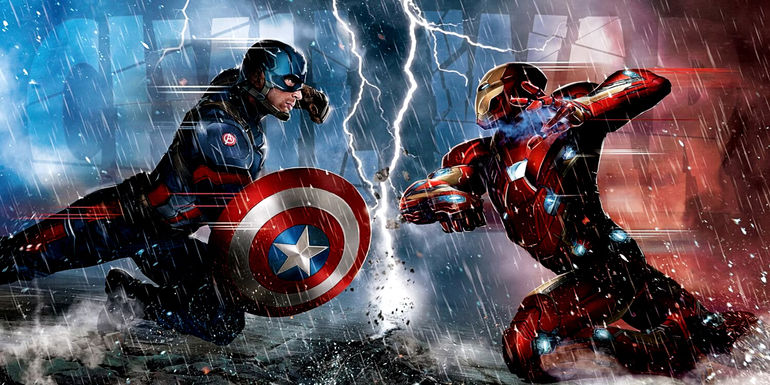 Iron Man vs Captain America in the MCU's Civil War Poster