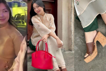 Bí ẩn vòng 2 lùm lùm của bà xã Hà Đức Chinh trong bộ áo dài Tết