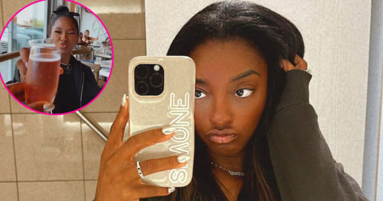 Simone Biles Embarks on Olympic Dream with Remarkable Start, Toasting Victory with Non-Alcoholic Champagne