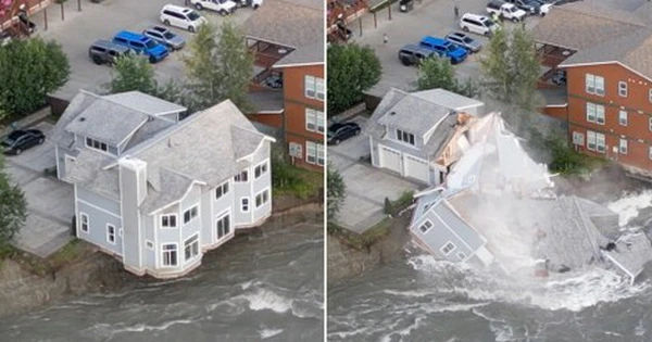 Đột ngột bị chảy sông băng làm biệt thự đổ sập, khung cảnh hiện trường gây ám ảnh