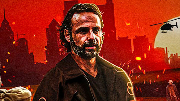 Explosive Showdown: Rick & Michonne Unleash Apocalypse in Epic Walking Dead Spinoff Fan Poster