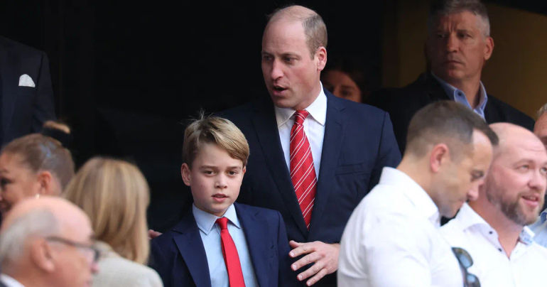 Royalty Rocks the Rugby World Cup: Prince William and Prince George's Adorable Twinning Moment in Red Ties