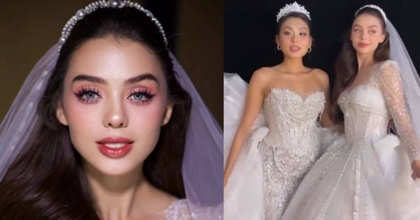 Vợ Tây của Bùi Tiến Dũng gây ấn tượng với bộ váy cô dâu, đọ sắc Á hậu Thảo Nhi Lê