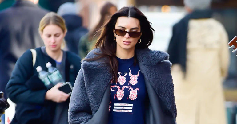Emily Ratajkowski's Winter-Ready Crop Top Inspiration