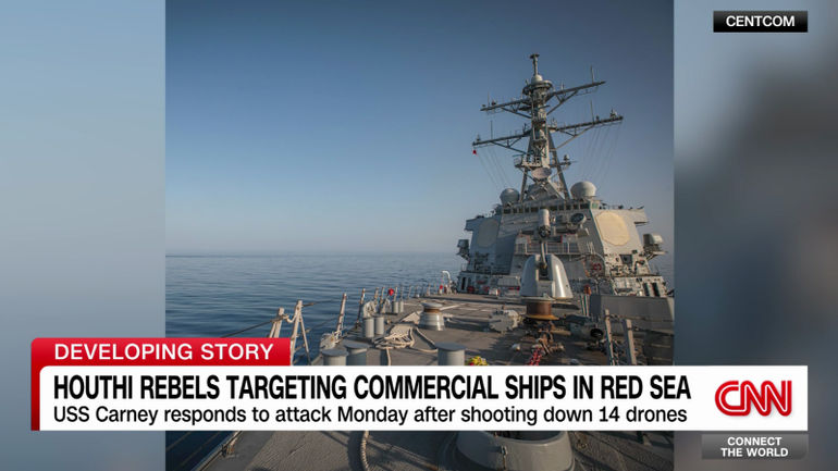 The Current Situation of US Warships Intercepting Houthi Drones in the Red Sea
