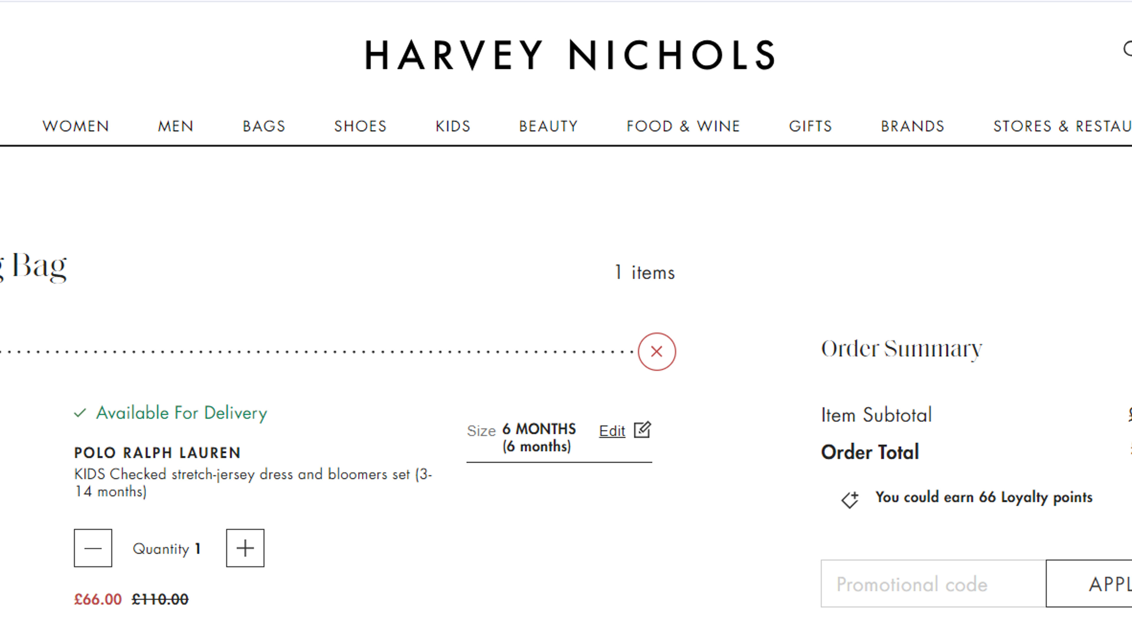 How to use coupon for Harvey Nichols