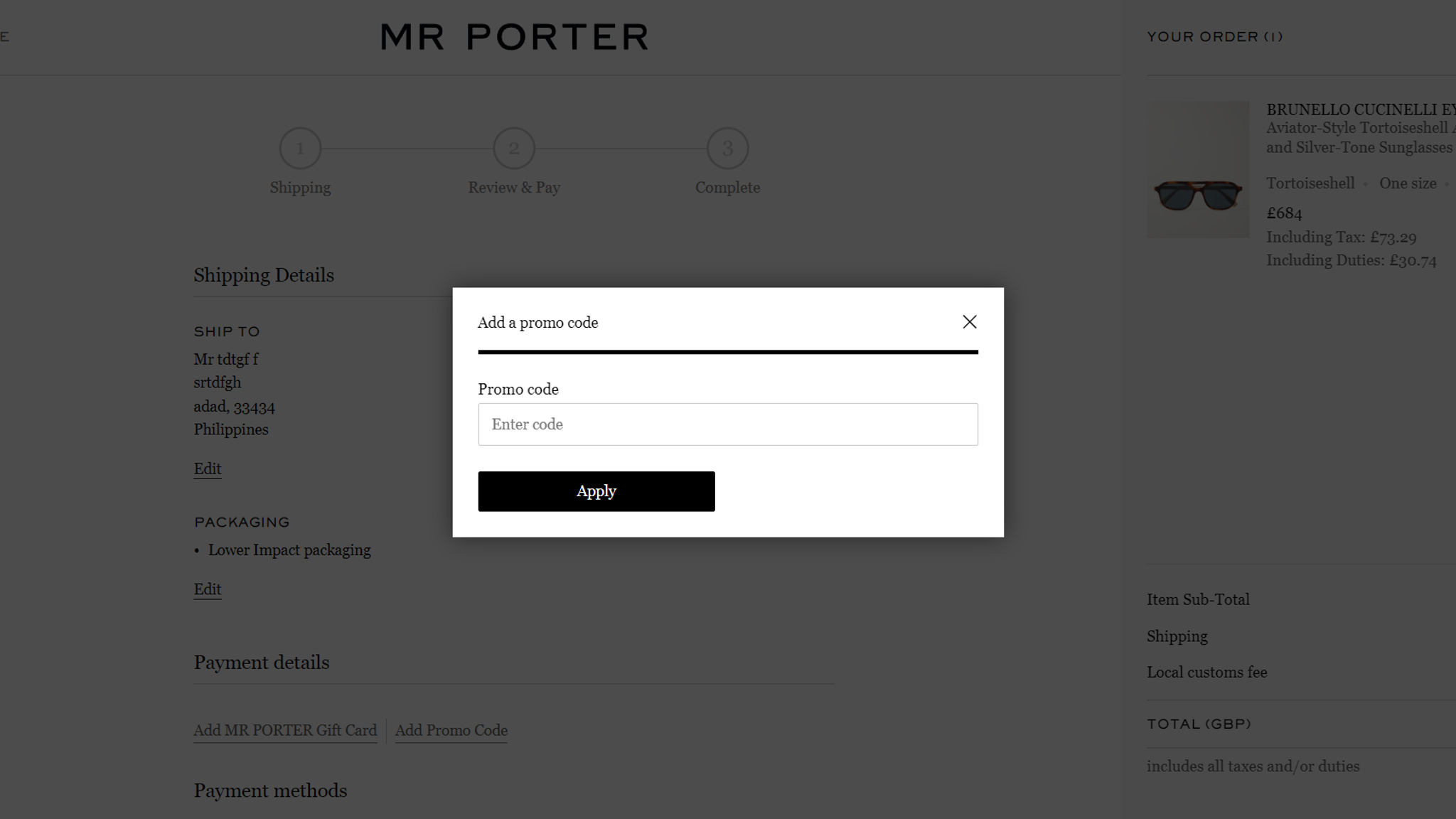 How to use coupon for Mr Porter