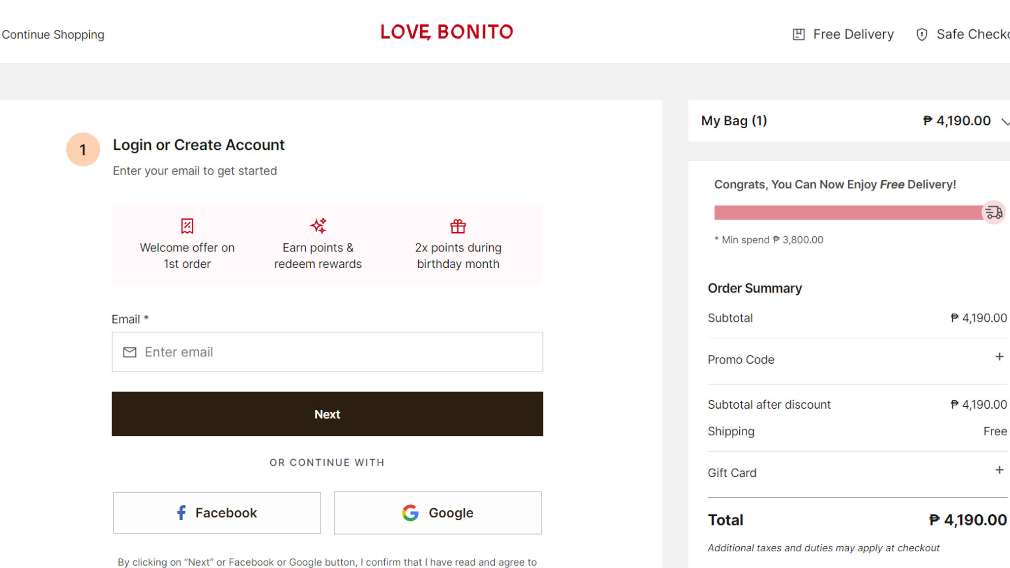 How to use coupon for Love Bonito