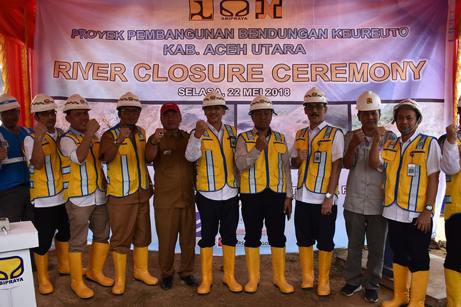 River Closure Ceremony Pembangunan Bendungan Keureuto