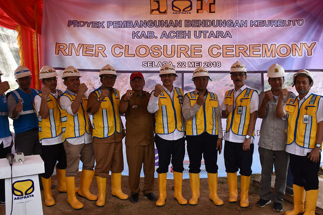 River Closure Ceremony Pembangunan Bendungan Keureuto