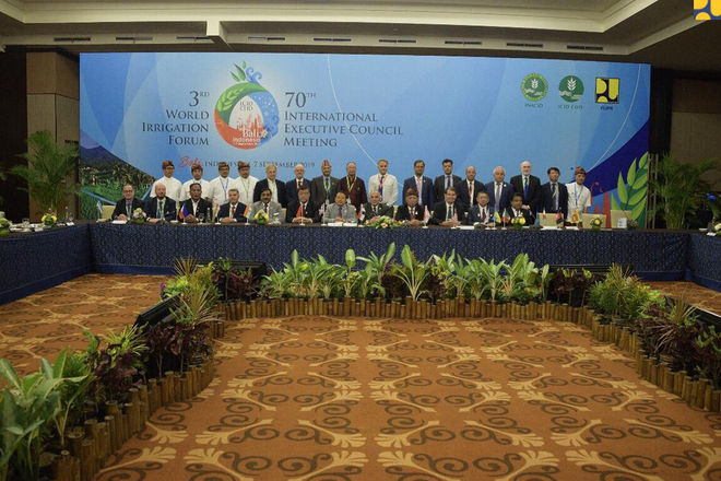 Menteri Pekerjaan Umum dan Perumahan Rakyat (PUPR) Basuki Hadimuljono menghadiri pertemuan tingkat menteri dan sejumlah pertemuan bilateral pada Forum Irigasi Dunia ke-3 dan Pertemuan Dewan Eksekutif Internasional ke-70