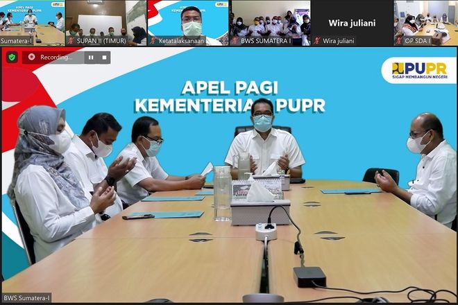 Pengarahan Dari Kepala BWS Sumatera I Dalam Apel Pagi Secara Virtual