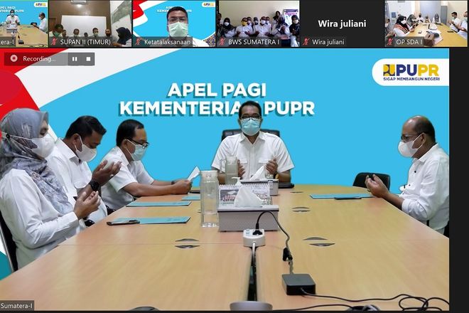 Pengarahan Dari Kepala BWS Sumatera I Dalam Apel Pagi Secara Virtual