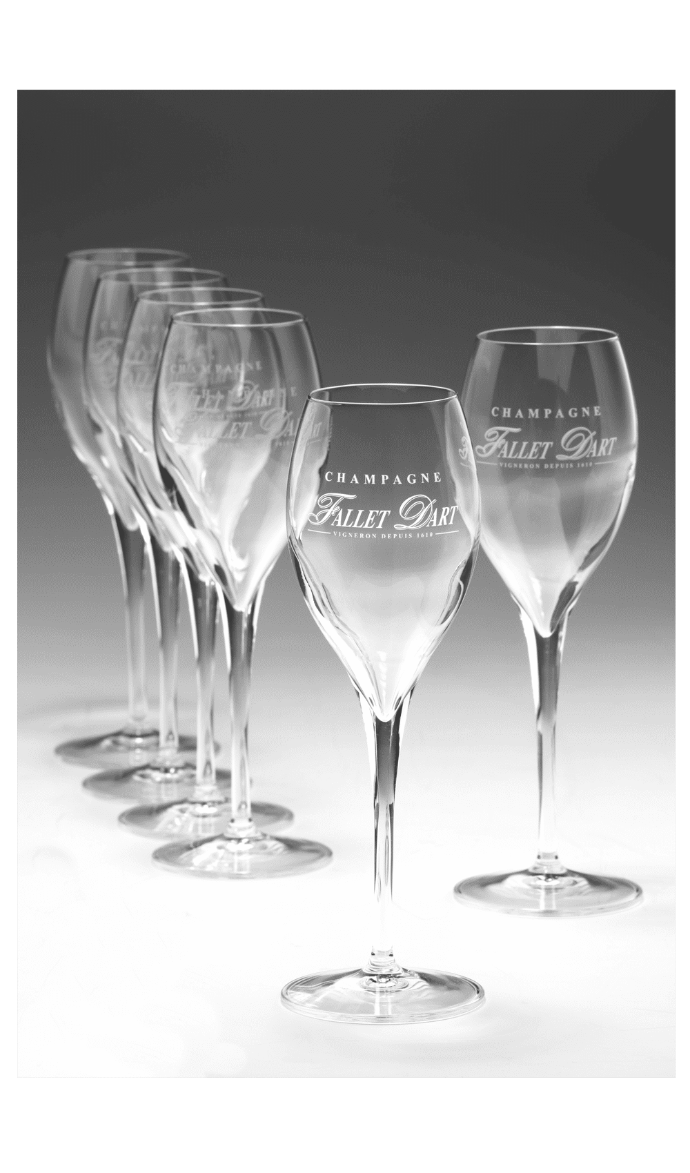 6 Champagne Glasses - Champagne Fallet Dart