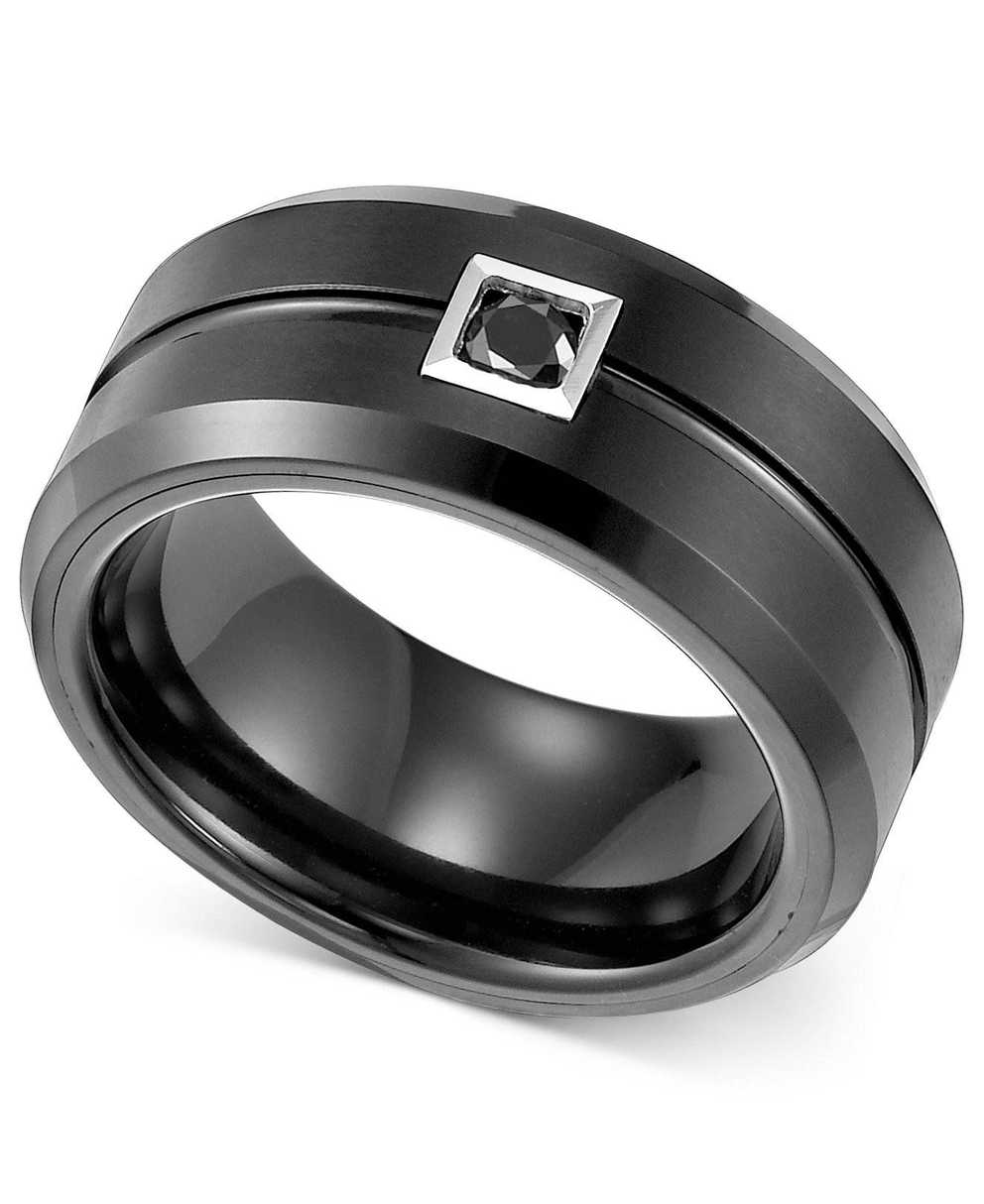 Featured Image of Black Tungsten Wedding Bands With Diamonds
